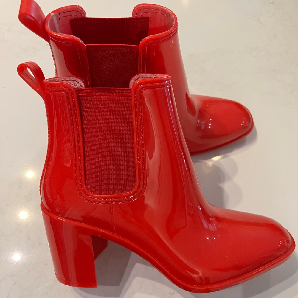 Jeffrey Campbell- Rubber Chelsea Ankle Rain Boots- Women's 8